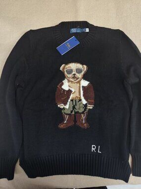 Polo Ralph Lauren Black Polo Bear Sweater